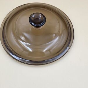 Pyrex Corning Vision V1CB Round Brown Replacement Lid Only 6 3/8" Glass‎